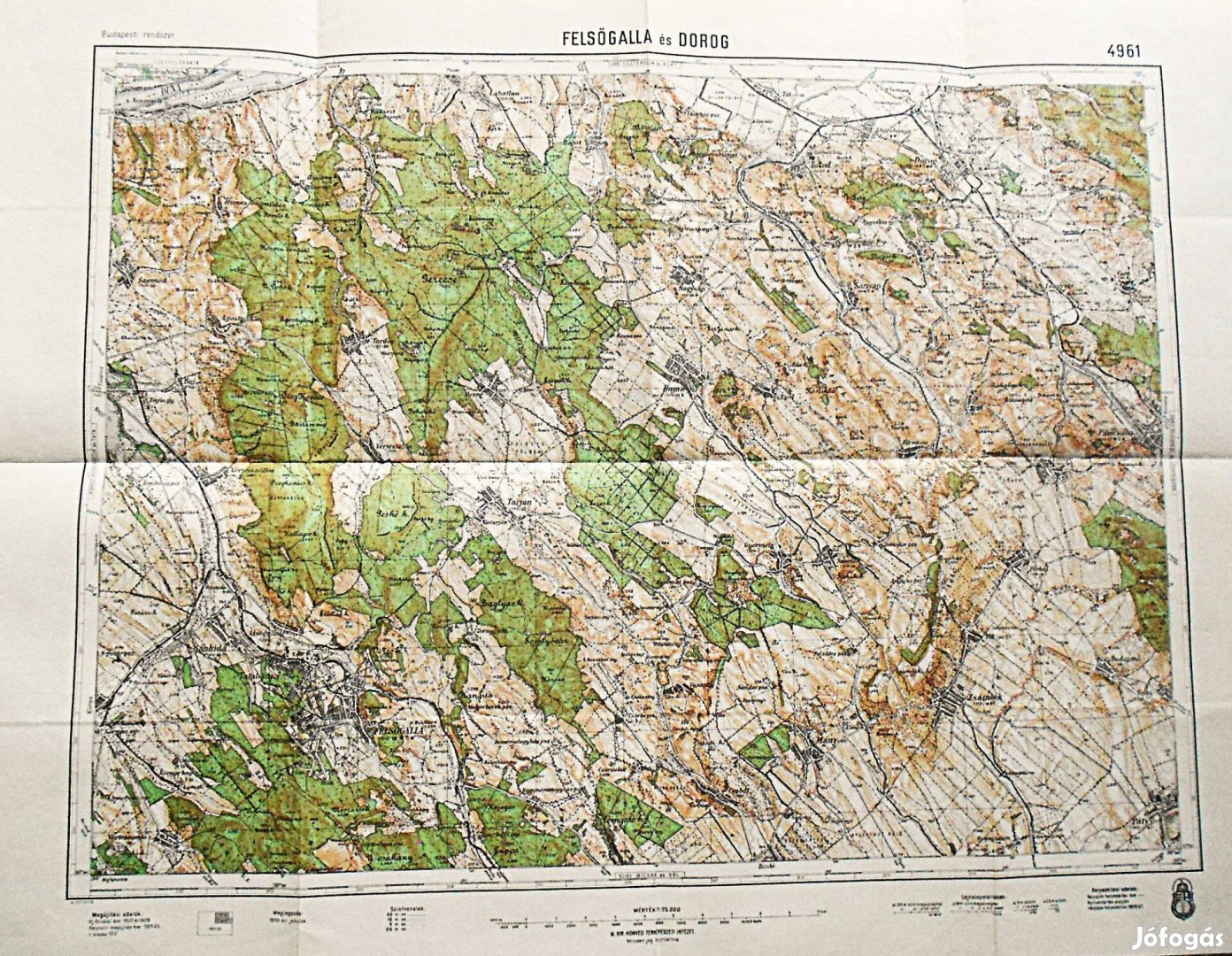 Felsőgalla Dorog Tatabánya Zsámbék Páty Gerecse térkép 1931. 4961. Mér