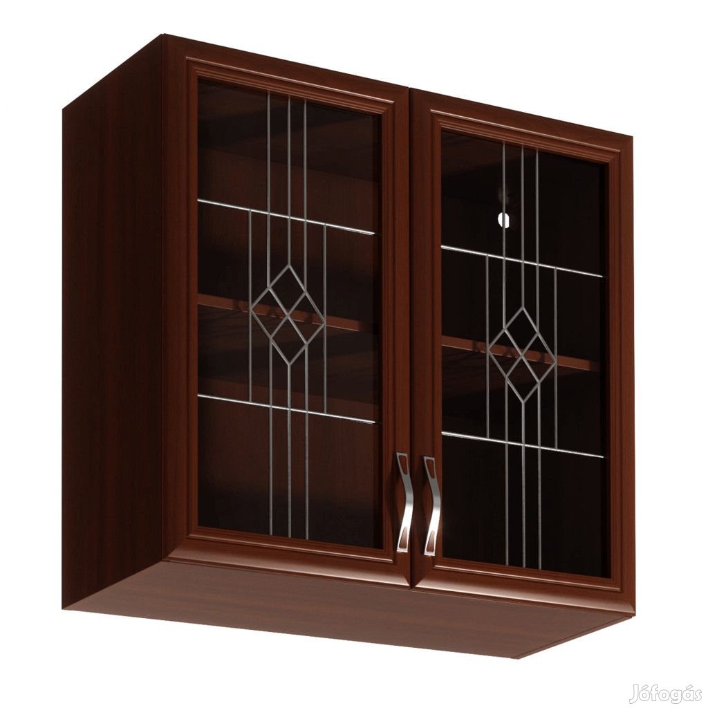 Felsőszekrény G80S üveggel, dió Milano, SICILIA