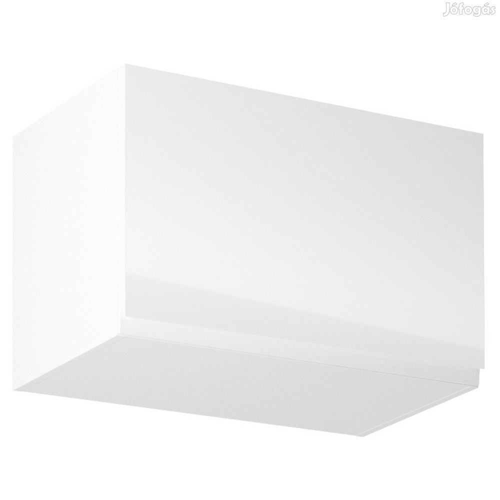 Felsőszekrény, fehér/fehér extra magasfényű, AURORA G60KN