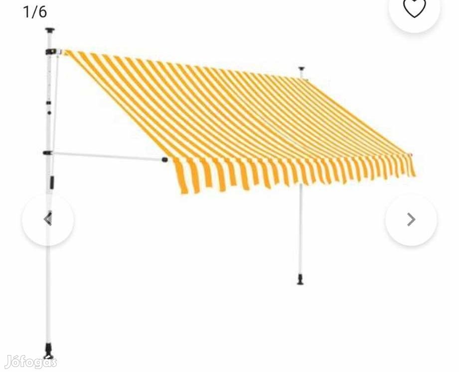 Feltekerhető sárga / fehér napellenző 140 cm széles