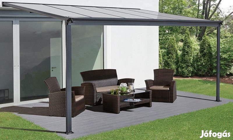 Féltetős alumínium pergola 303 cm x 312 cm antracit  P-312-1