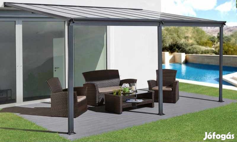 Féltetős alumínium pergola 303 cm x 435 cm antracit  P-435-1