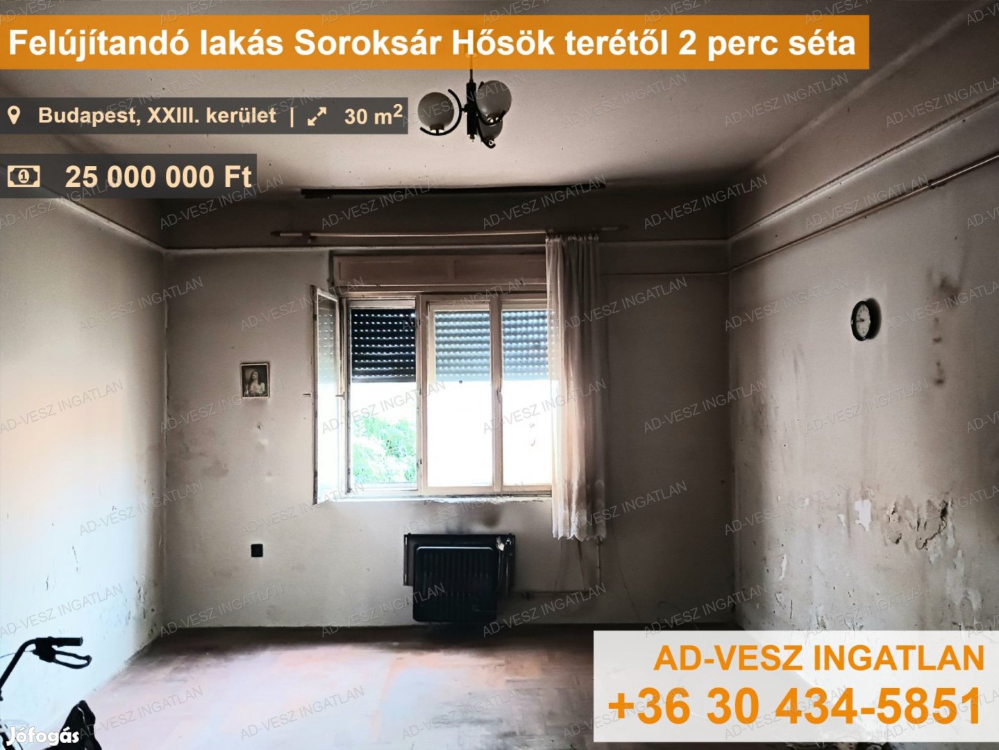 Felújítandó lakás Soroksár Hősök terétől 2 perc séta