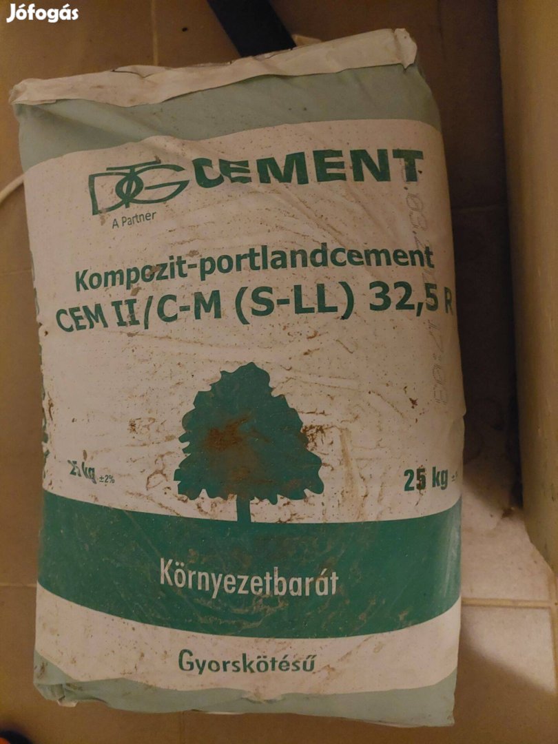Felújításból megmaradt 1 zsák 25 kg cement szinte ingyen elvihető nt