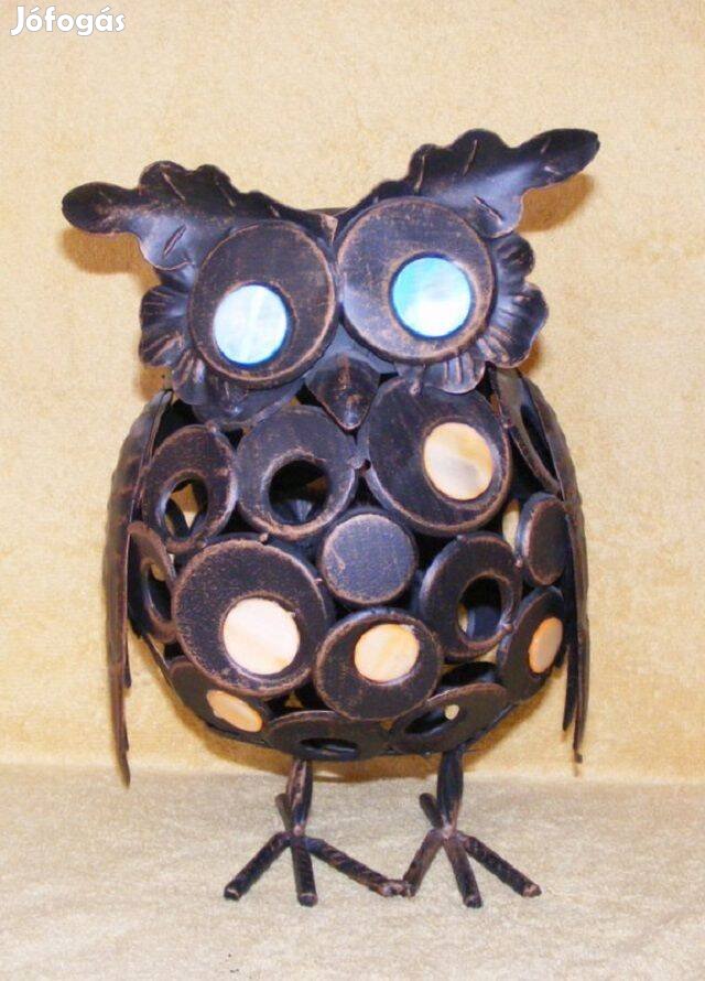 Fém bagoly dísztárgy