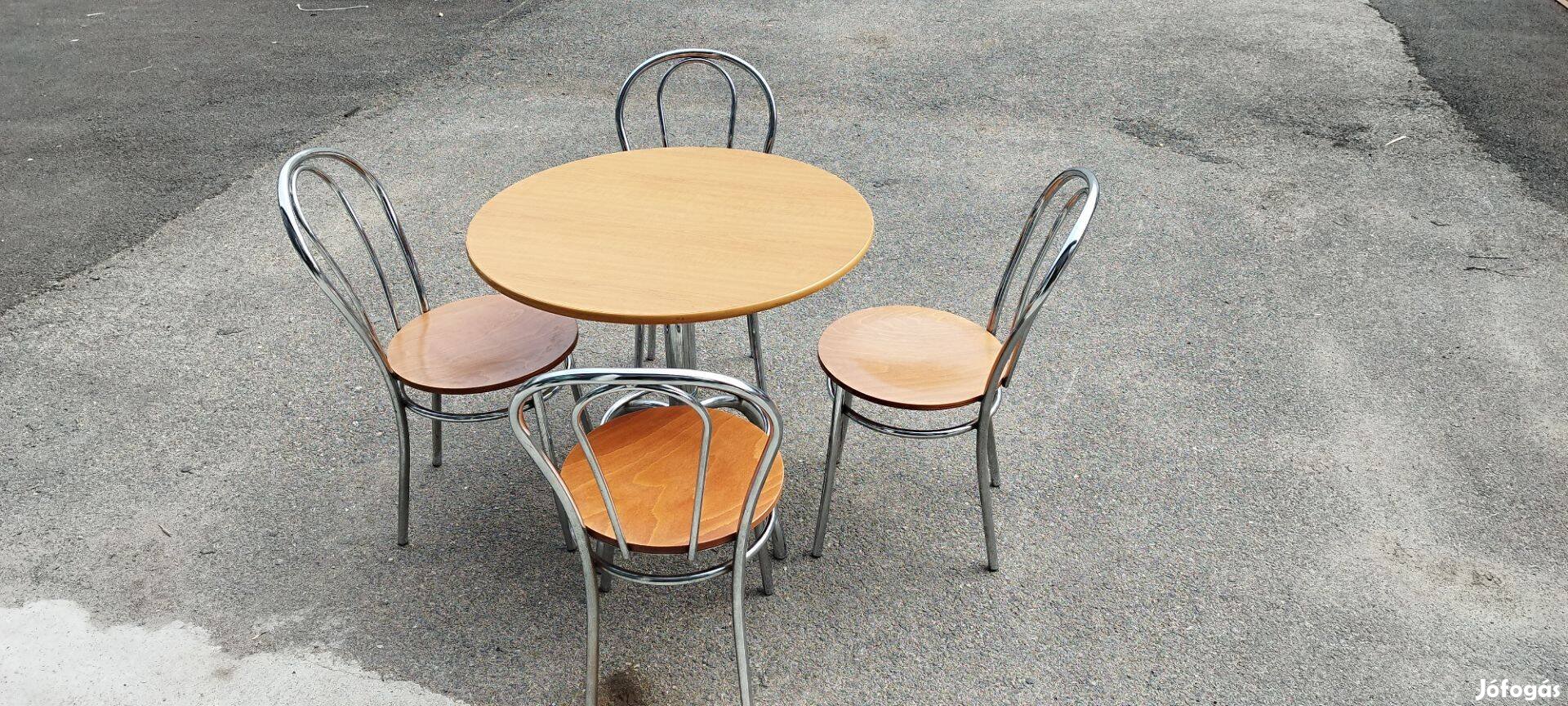 Fém-fa asztal székekkel