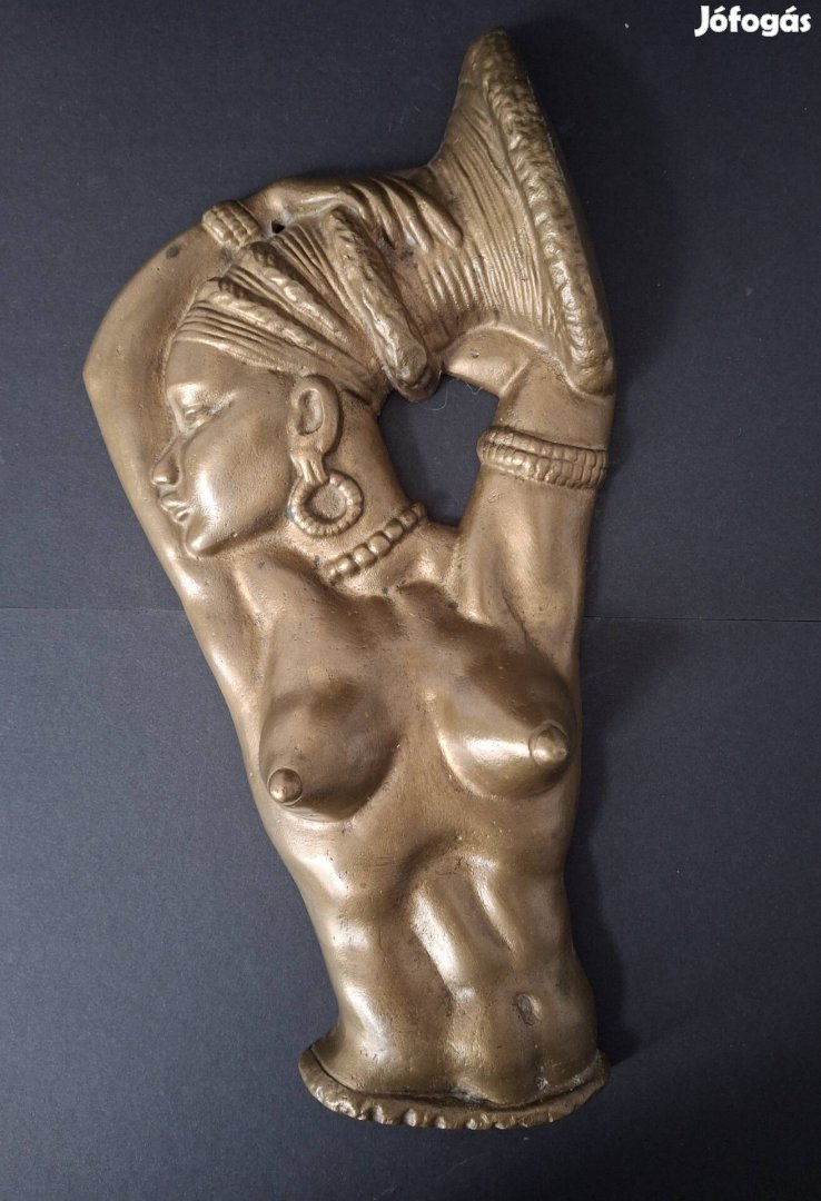 Fém fali dísz szerecsen nő akt art deco 