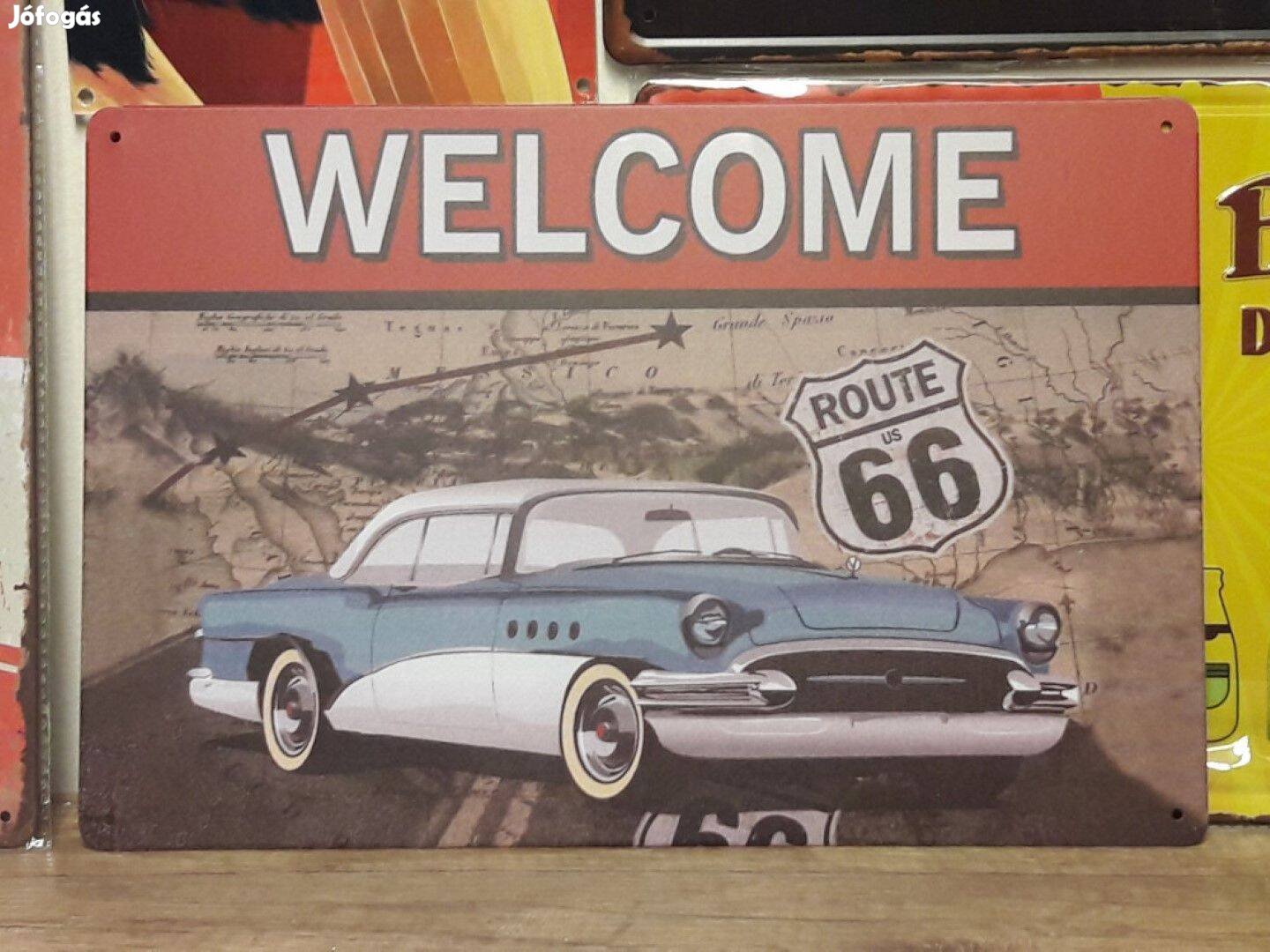 Fém kép Route 66 welcome (28120)