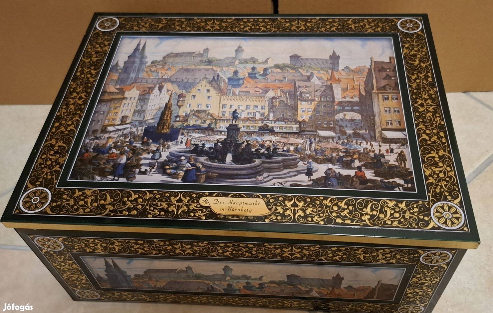 Fém óriási méretű díszoboz Nürnberger gyűjtői darab