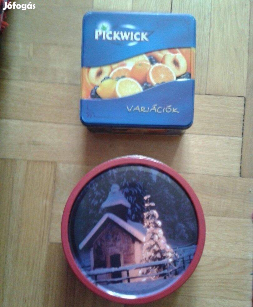 Fém sütis doboz, tárolódoboz, kekszes doboz tartó
