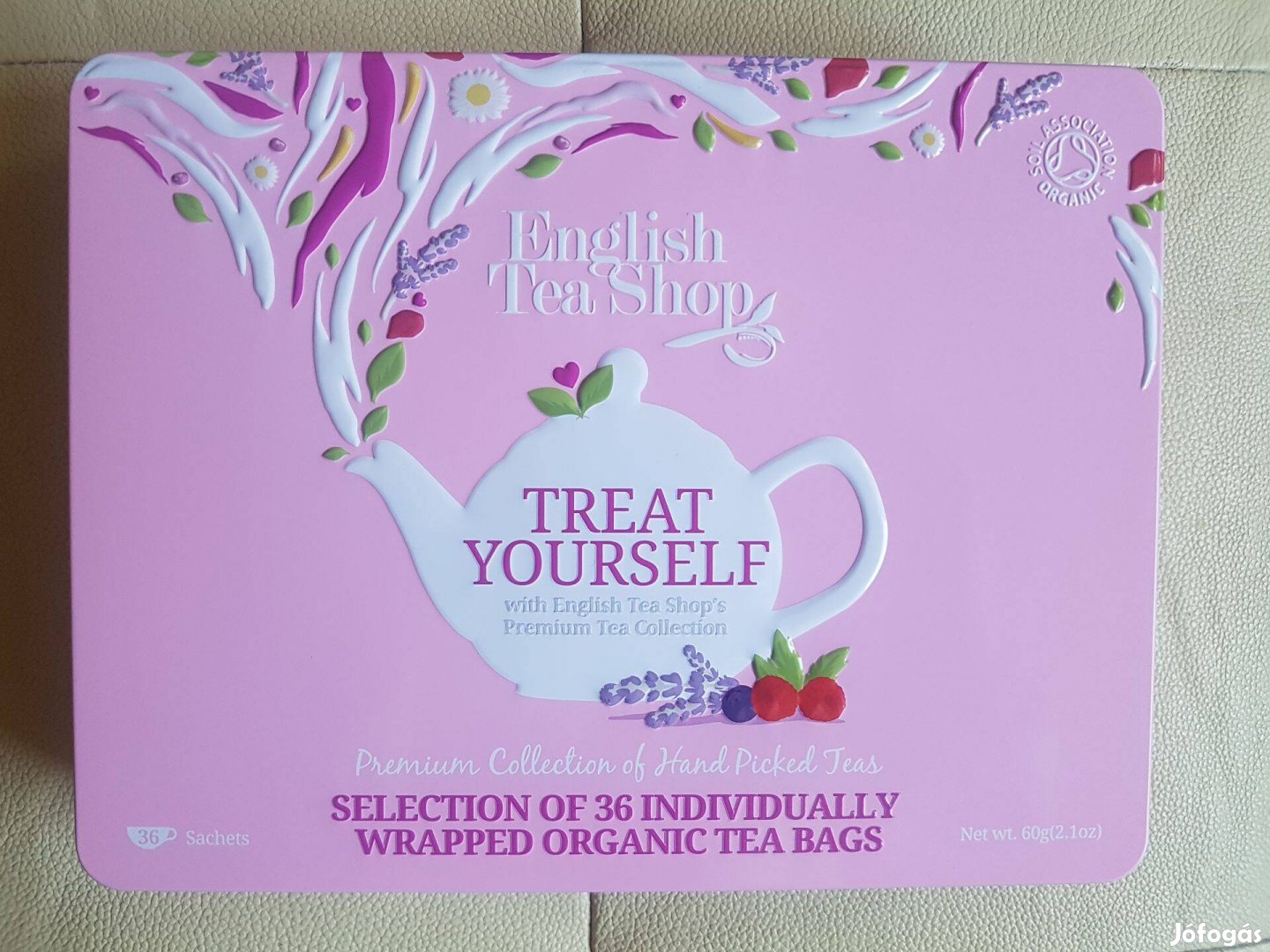 Fém teásdoboz díszdoboz teás doboz English tea shop Treat yourself