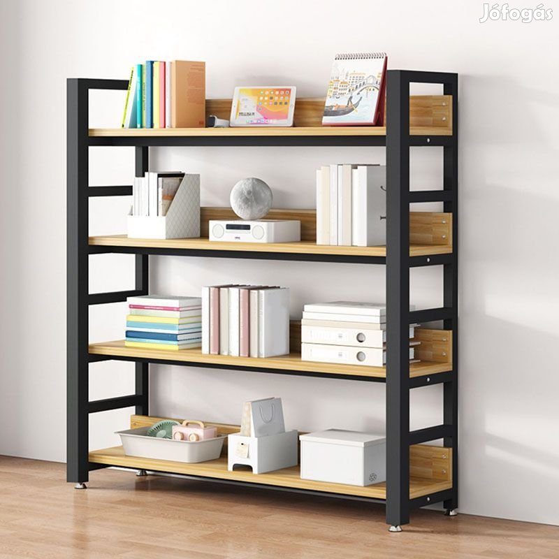 Fém vázas polcos szekrény 4 polcos 100x30x145cm barna PG01-3