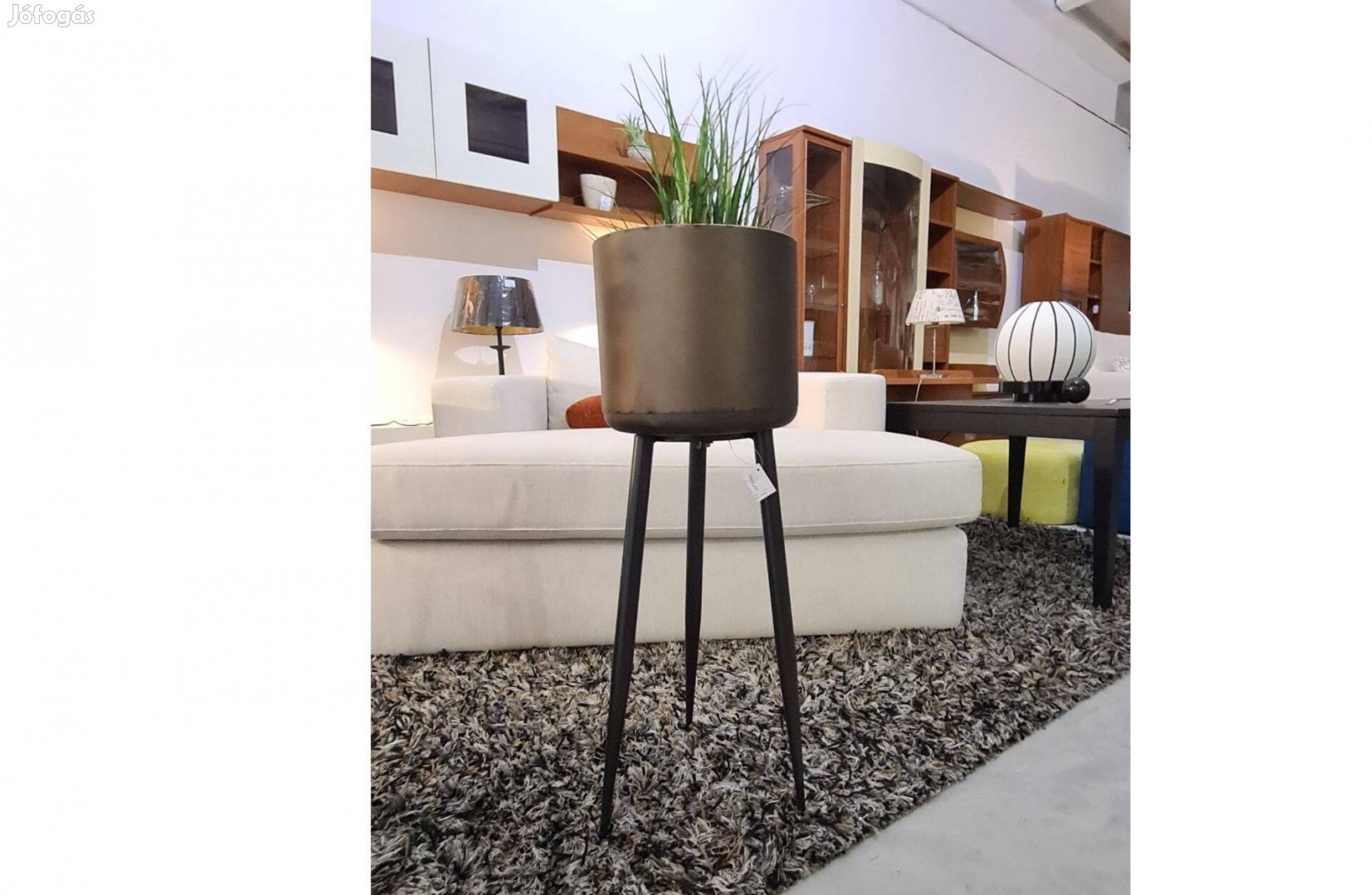 Fém virágtartó állvány bronz színű 74,5 cm