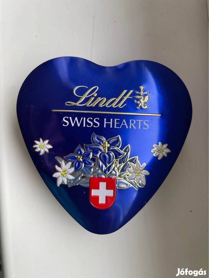 Fémdoboz (Lindt) szív formájú, svájci