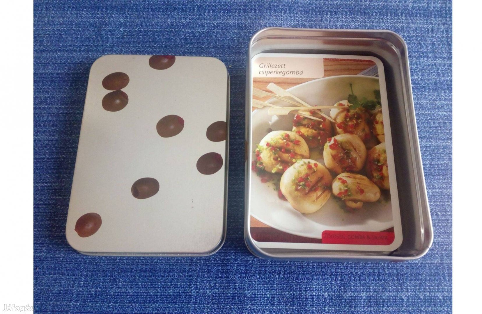 Fémdoboz recept kártyákkal