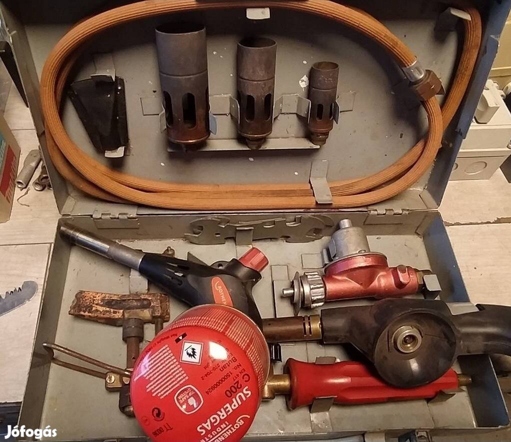 Fémdobozos gáz forrasztókészlet PB propán bután fáklya lángszóró