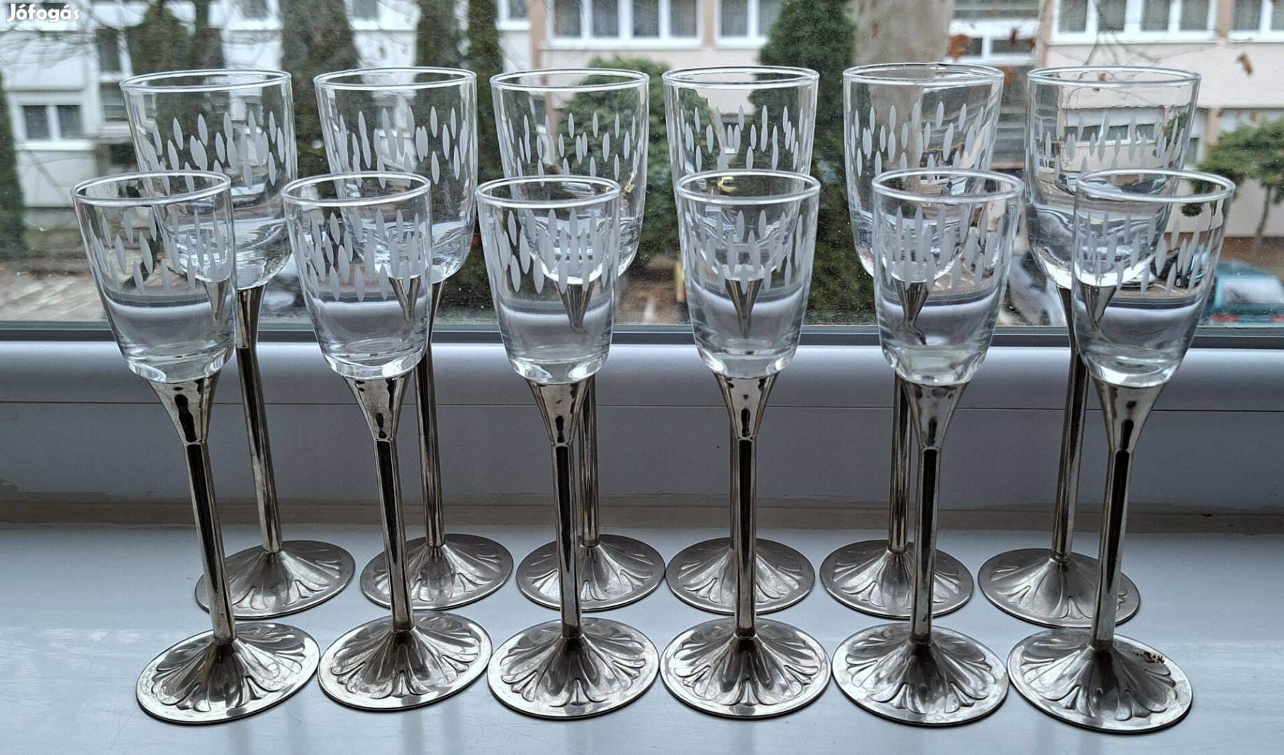 Fémtalpas pohár pohárkészlet 12 darab