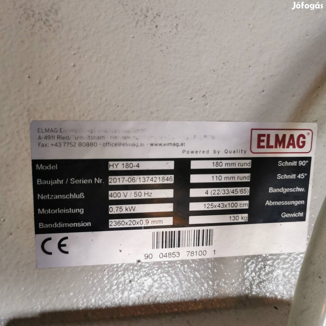 Fémvágó szallagfűrész 