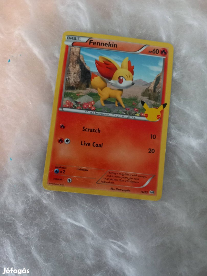 Fennekin Pokémon kártya 