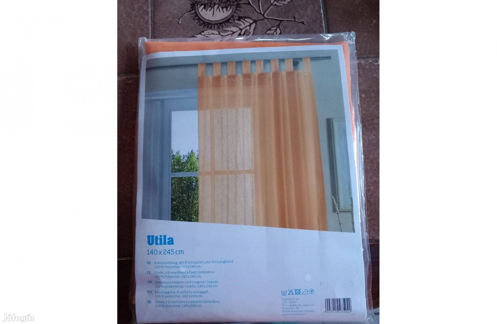 Fényáteresztő függöny narancss. 140 x 245 cm - Új, 2 db