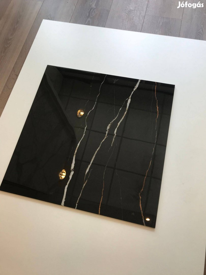Fényes fekete márvány 60x60 csempe padlólap járólap