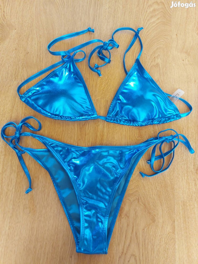 Fényes kék bikini, fürdőruha L-es új