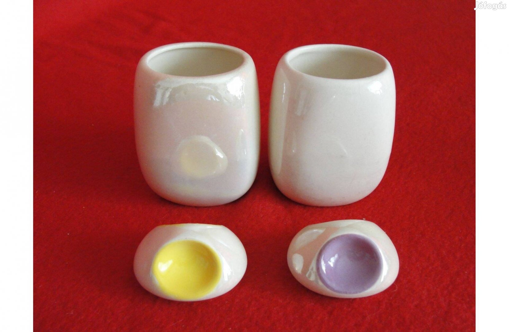 Fényes mázú porcelán fűszertartó dekoráció 9 cm párban