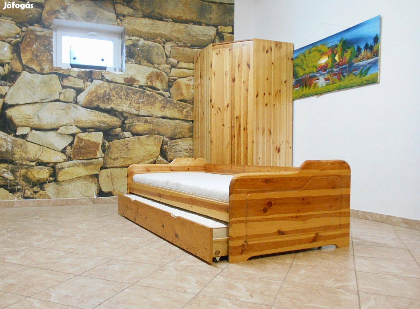Fenyő ágy 90x200 vendégággyal