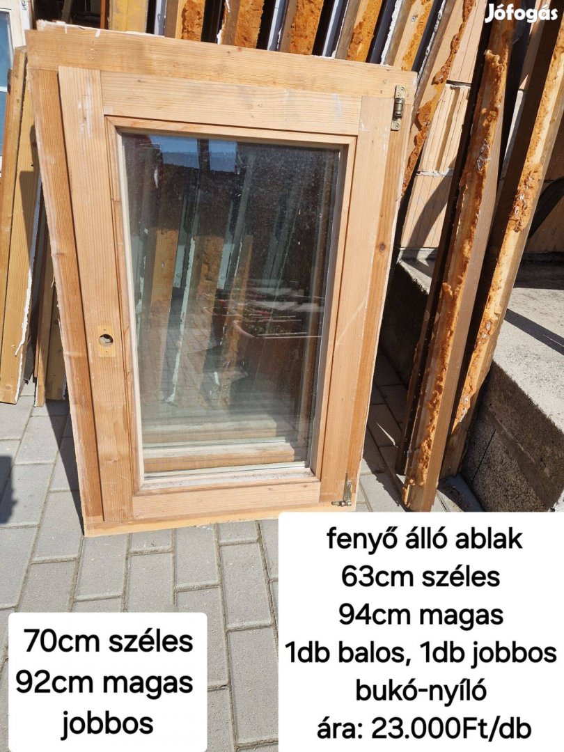 Fenyő álló ablak 63*94