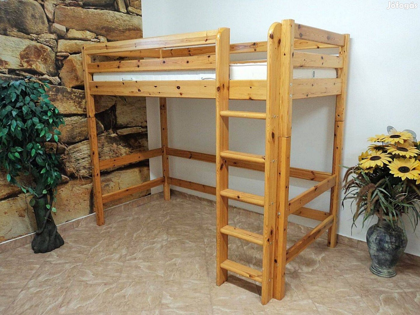 Fenyő flexa galériaágy 90x200