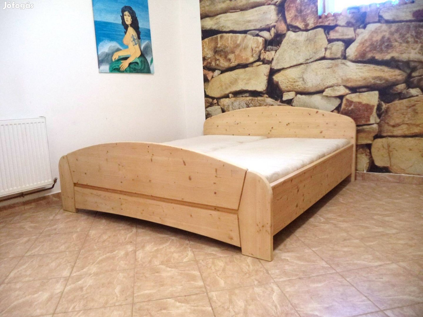 Fenyőfa franciaágy 180x200