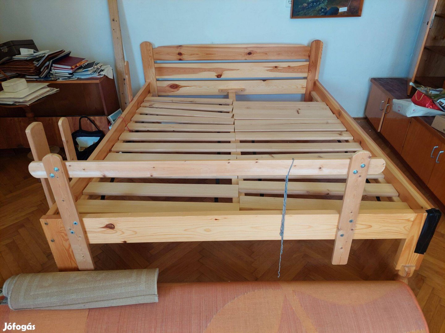 Fenyőfa franciaágy matraccal eladó Győrben