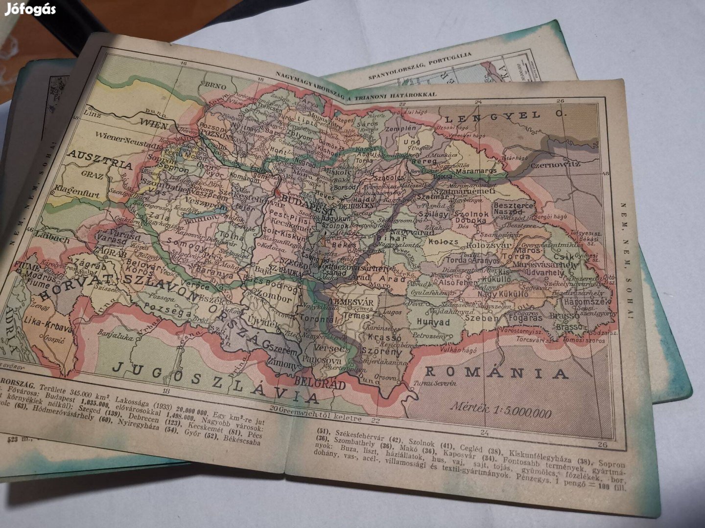 Fenyves világatlasz 1934 - hiányos zsebatlasz - Nagy-Magyaro