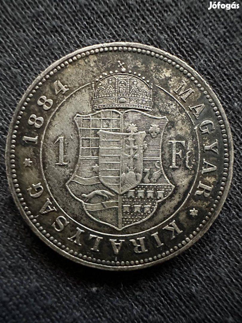 Ferenc József 1884 ezüst 1 forint - kb. Ritka - gyönyörű állapot