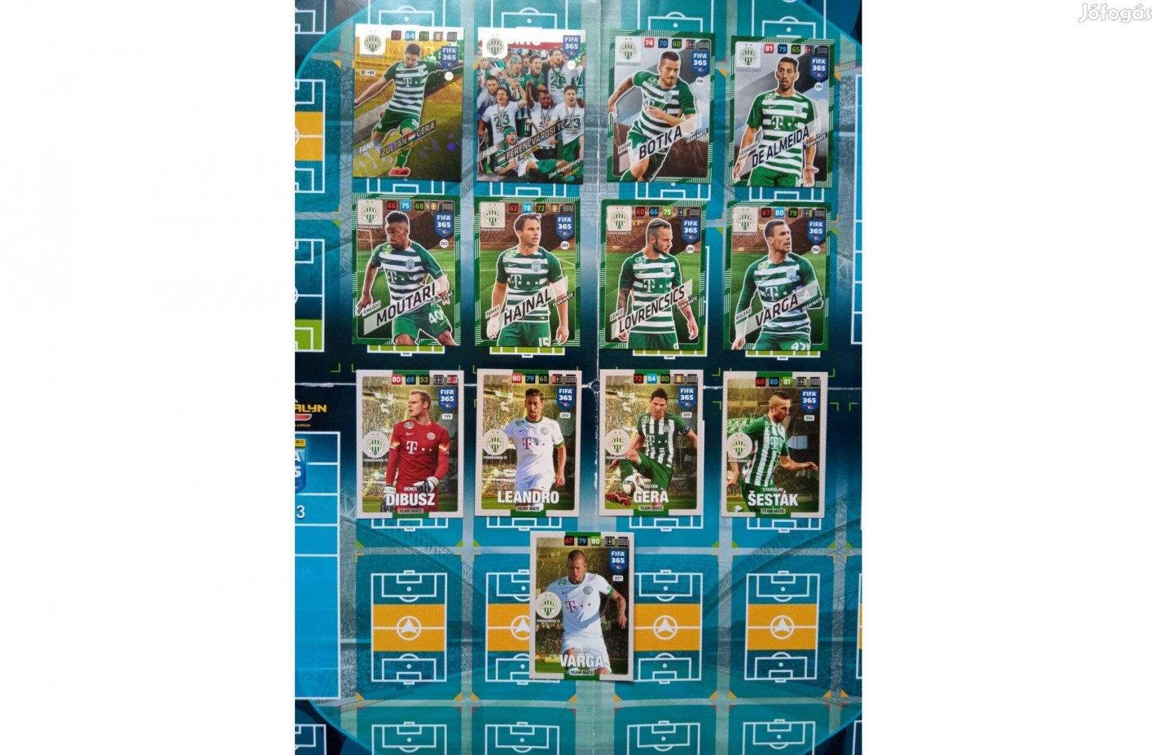 Ferencváros Panini Fifa 365 Adrenalyn XL kártyák