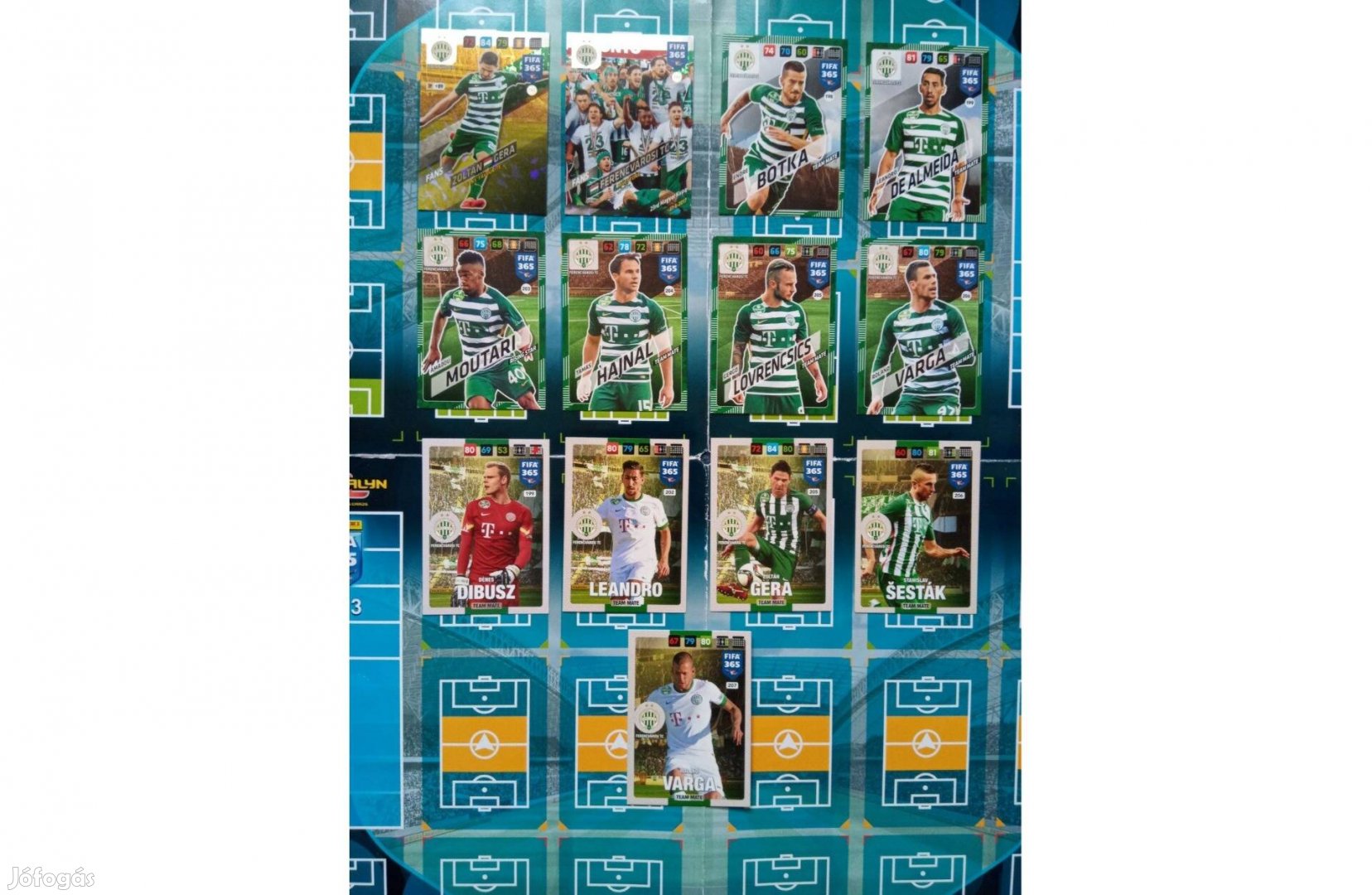 Ferencváros Panini Fifa 365 Adrenalyn focis kártyák