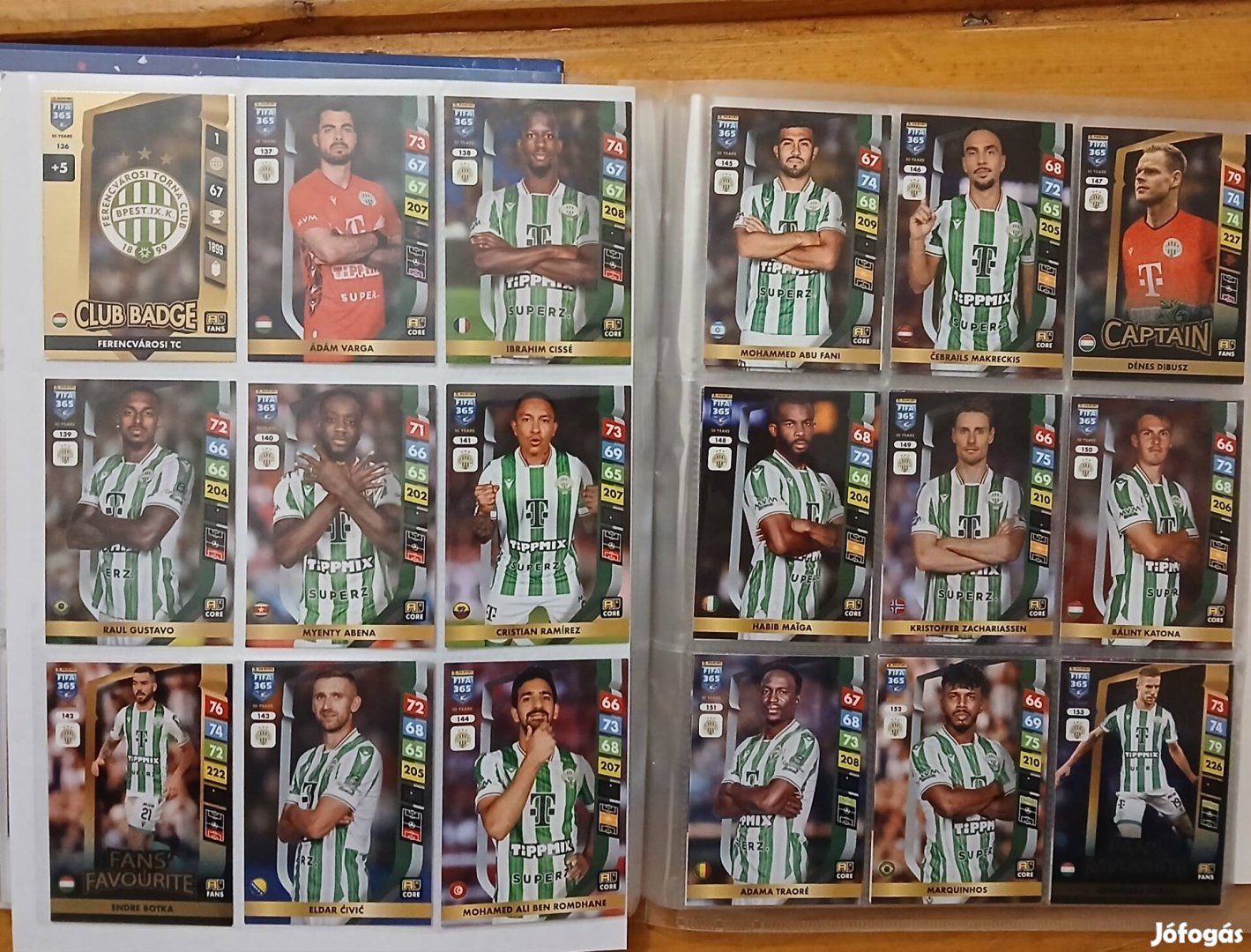 Ferencváros TC 2024-25 Panini 365 Adrenalyn XL focis kártyák