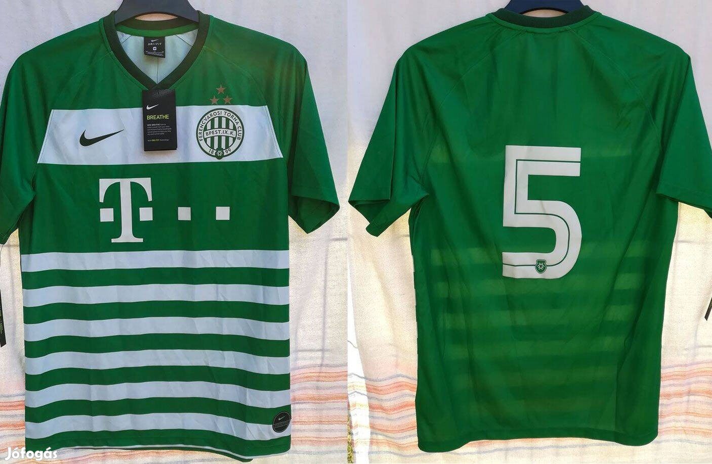 Ferencvárosi TC FTC zöld fehér csíkos eredeti Nike 5-ös mez (M)