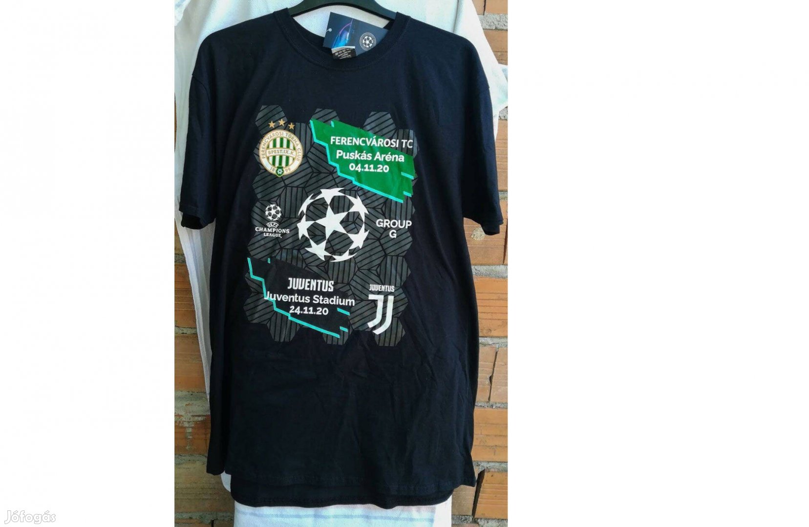 Ferencvárosi TC - Juventus Bajnokok Ligája fekete póló (XL, 2XL)