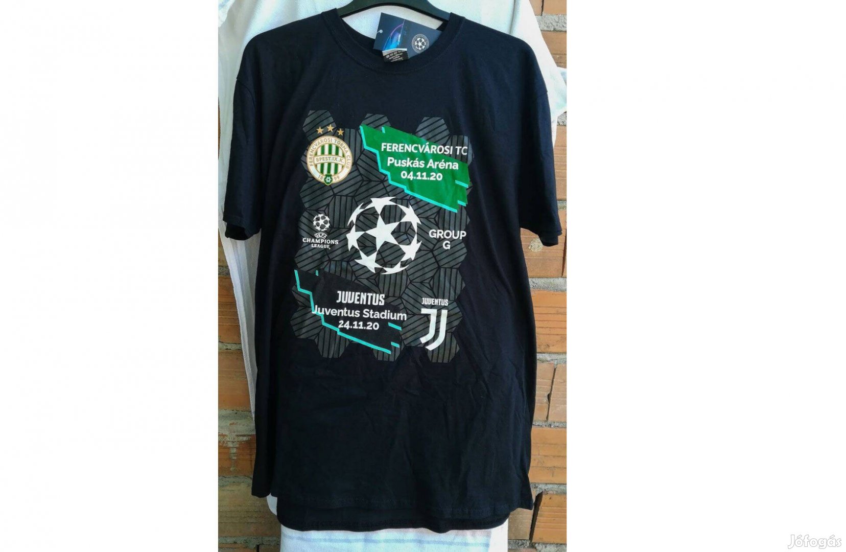 Ferencvárosi TC - Juventus fekete Bajnokok Ligája póló (XL, 2XL)