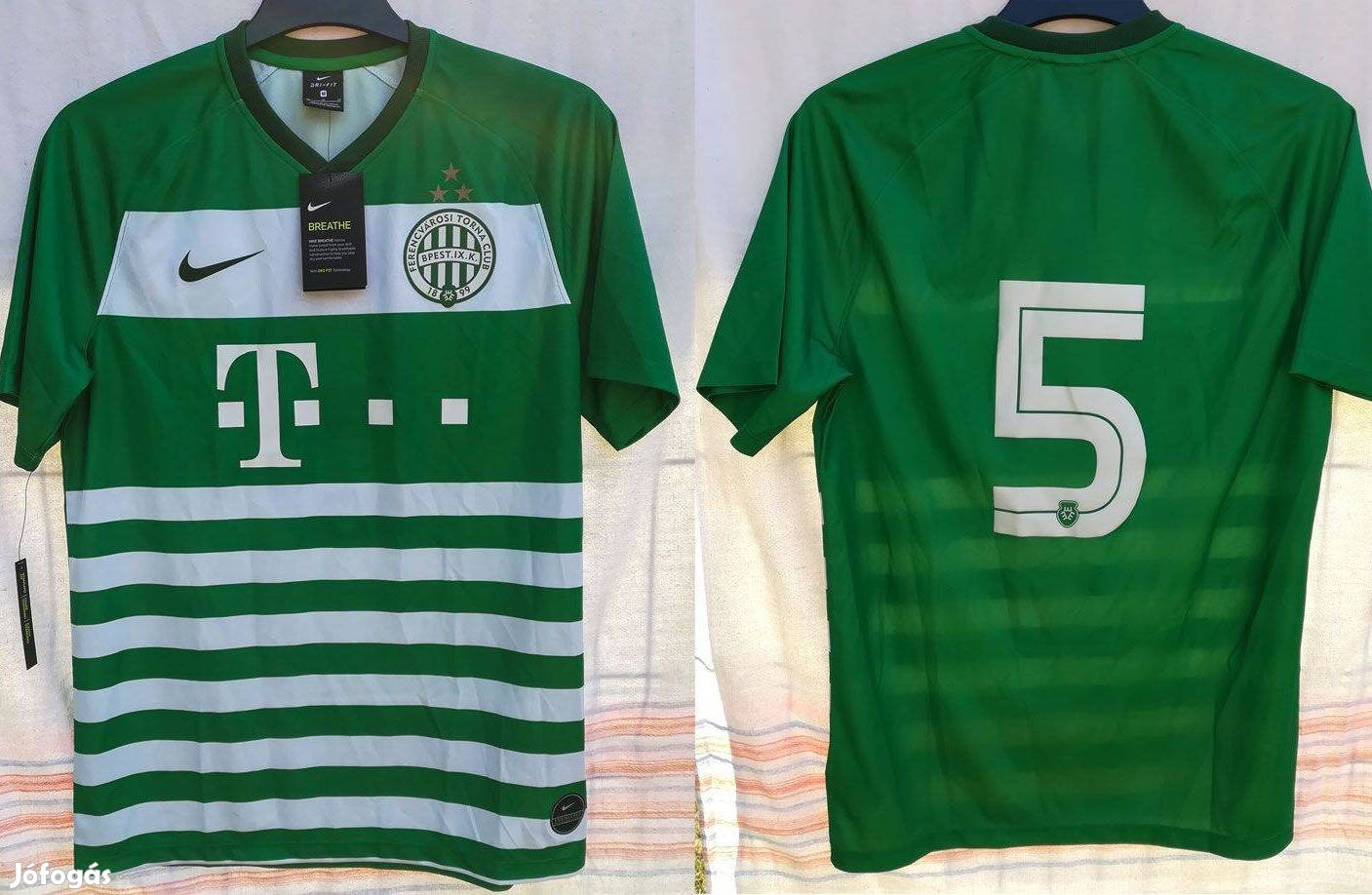 Ferencvárosi TC eredeti Nike 5-ös zöld fehér csíkos mez (M-es)