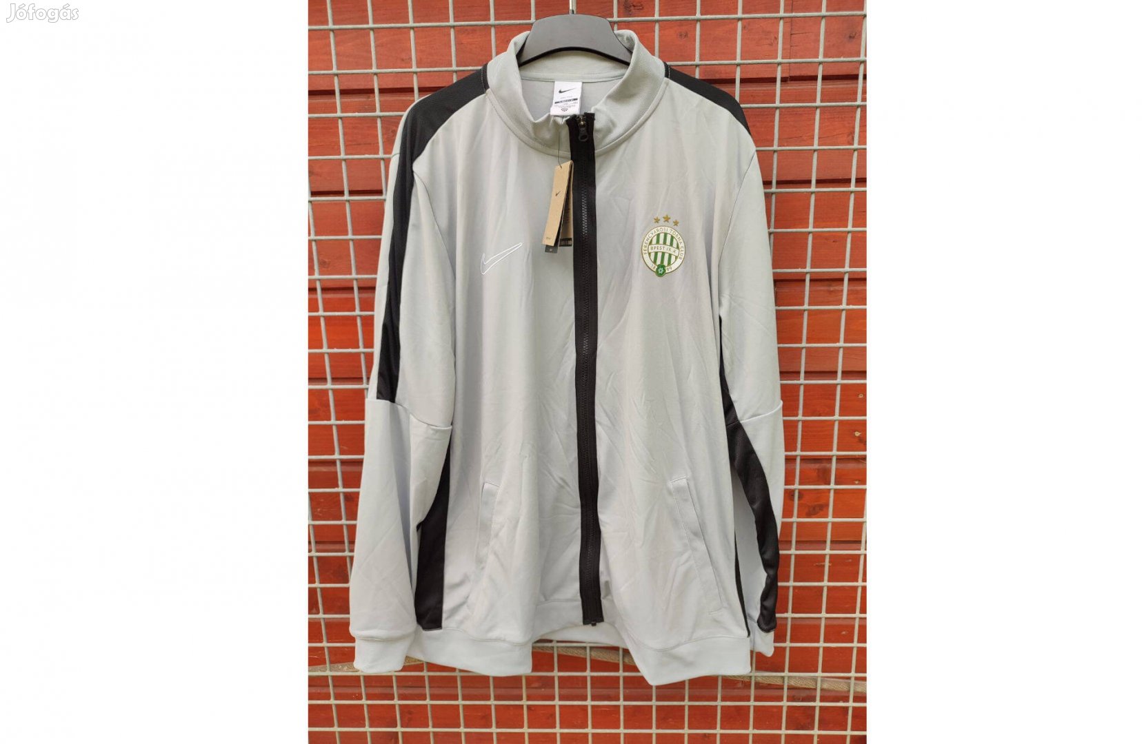 Ferencvárosi TC eredeti Nike cipzáras szürke pulóver (M, 2XL)