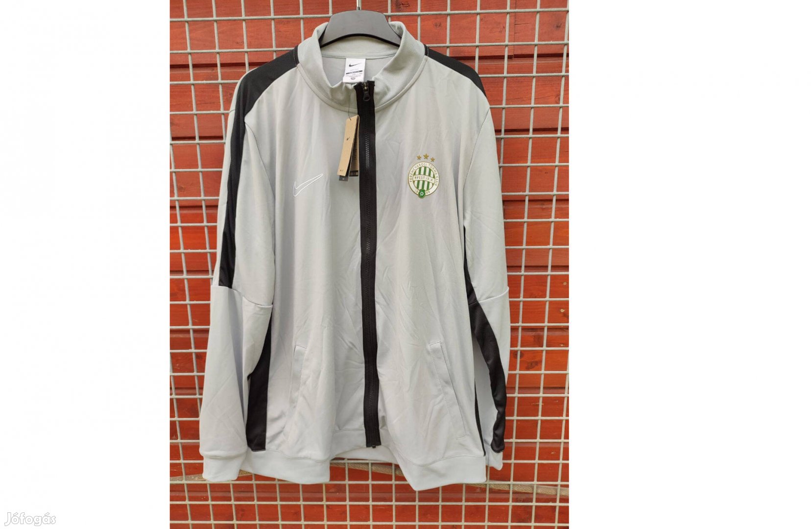 Ferencvárosi TC eredeti Nike cipzáras szürke pulóver (M, 2XL)