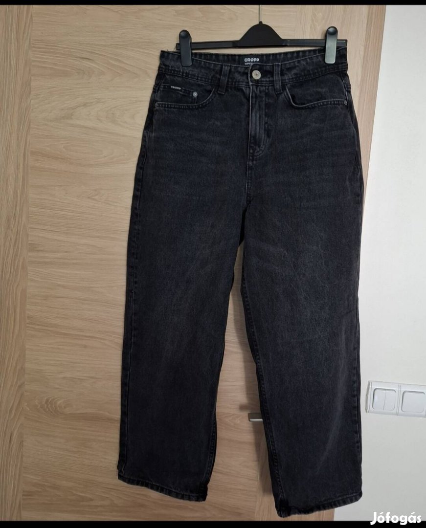 Férfi Croop super baggy bőszárú fekete farmer nadrág W30 L32