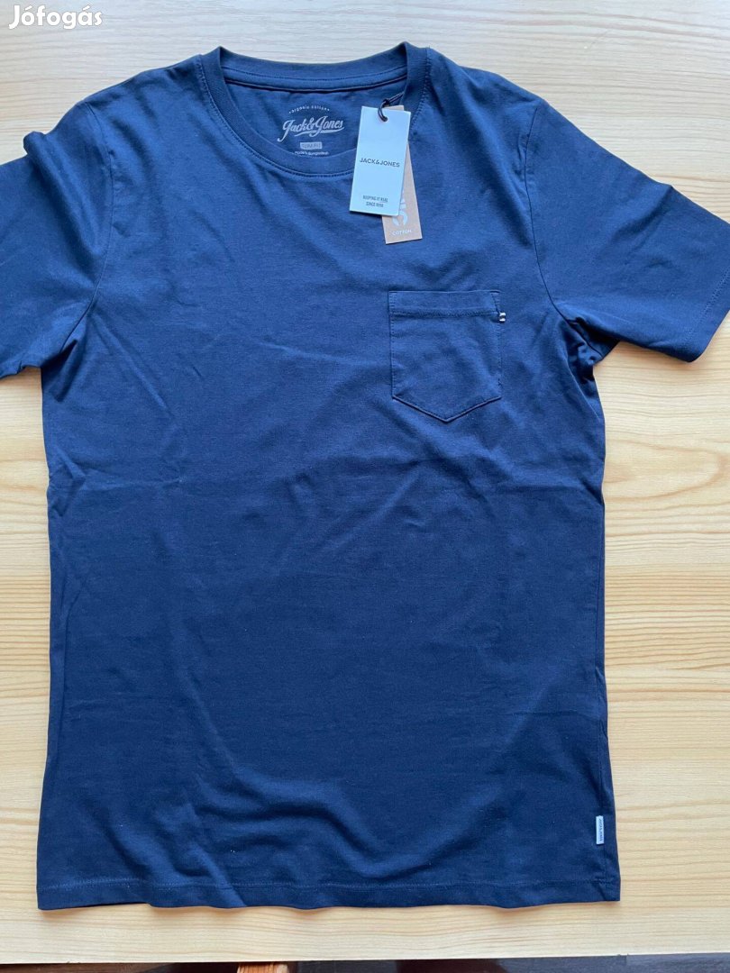 Férfi Jack & Jones navy blue slim fit póló, XS méretben