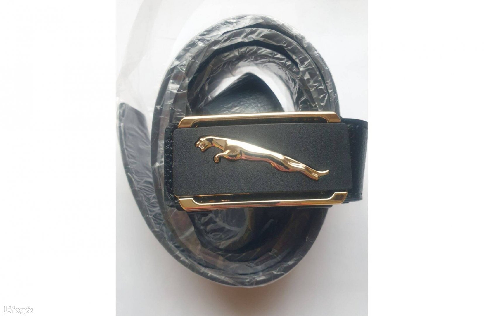 Férfi Öv PU bőr 120cm Jaguár dísz Új Helyben 2200Ftaut