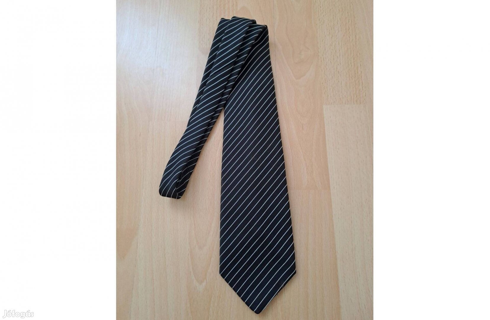 Férfi Újszerű Michou fekete fehér csíkos nyakkendő