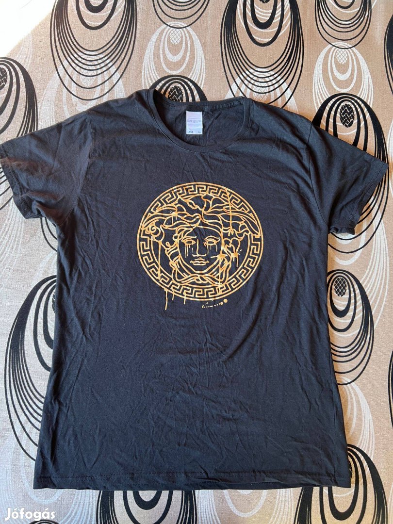 Férfi Versace Medusa mintás fekete póló XL