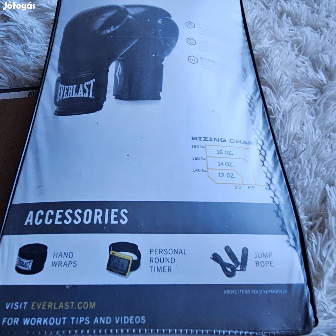 Férfi bokszkesztyű Everlast Spark fekete 14OZ Gyári Csomagolás Új