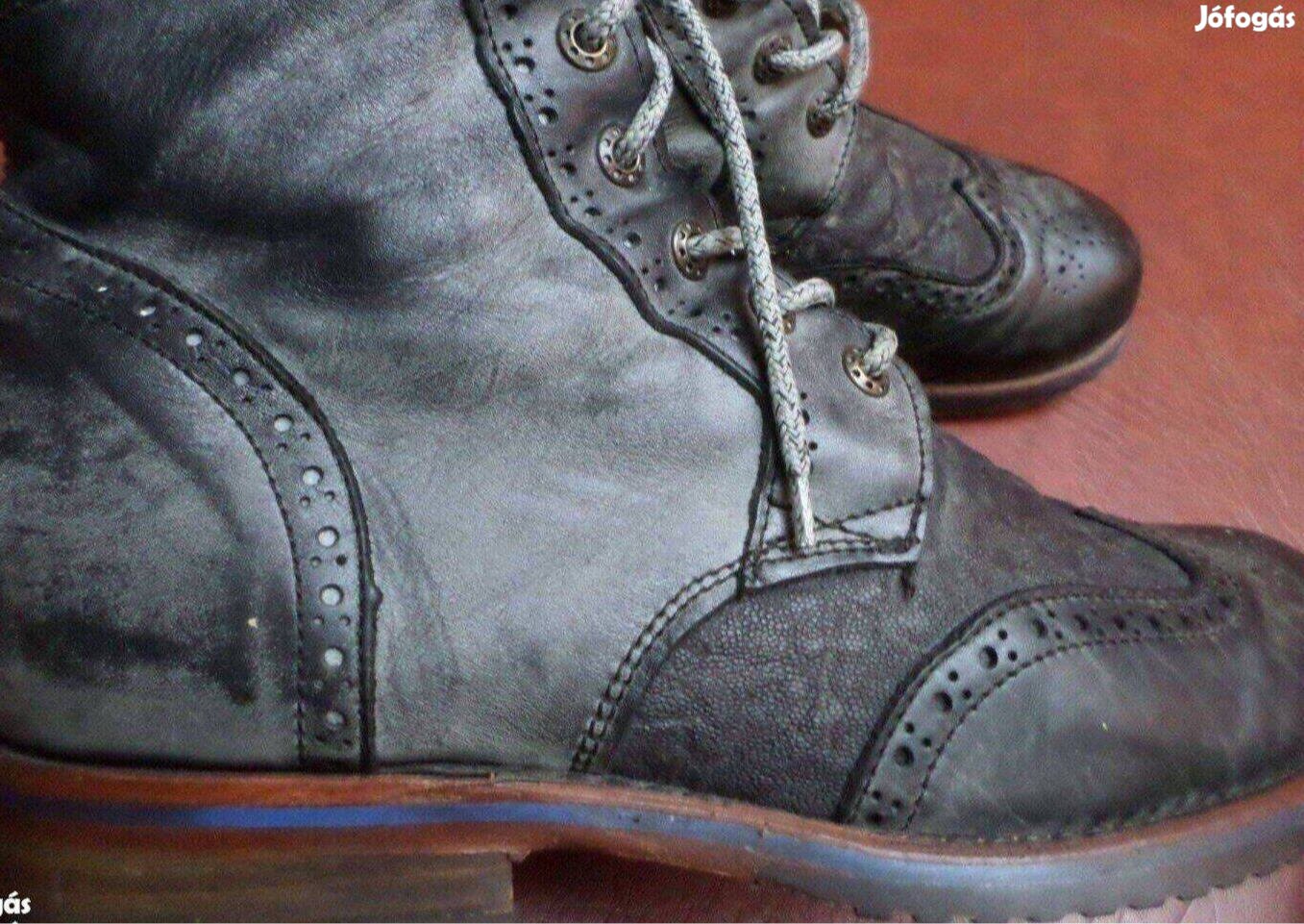 Férfi bőr bakancs elefántbőr desing